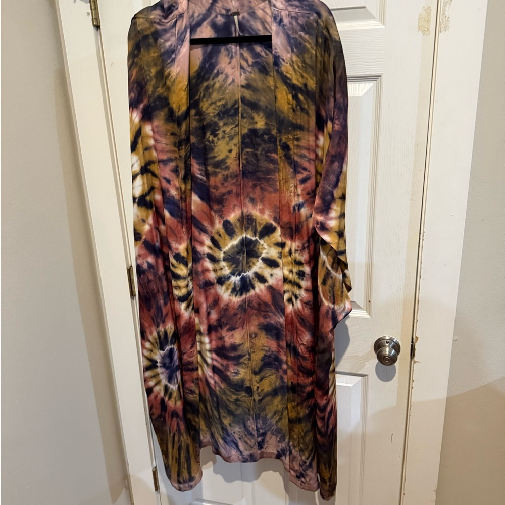 Free People Multicolor Tie-Dye Kimono